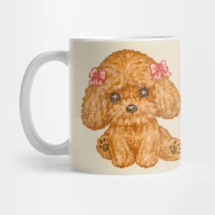 Toy poodle with a ribbon Mug